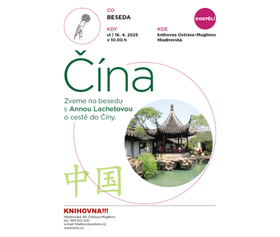 Beseda: Čína s Annou Lachetovou