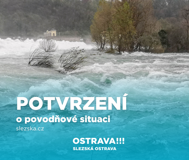 Potvrzení o povodňové situaci v městském obvodě Slezská Ostrava