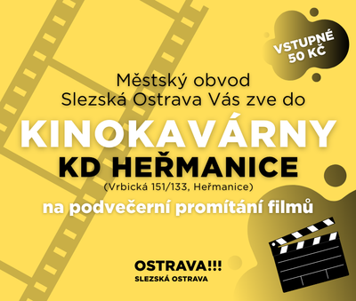Promítání filmů v kinokavárně KD Heřmanice