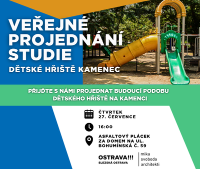Veřejné projednání studie - výstavba dětského hřiště na Kamenci